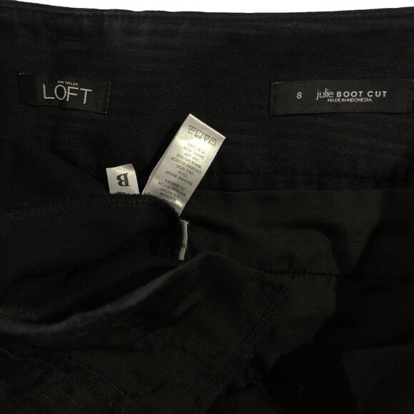 LOFT Ann Taylor Julie Boot Cut Womens Size 8 Black Belt Loop Stretch Dress Pants - Picture 6 of 7